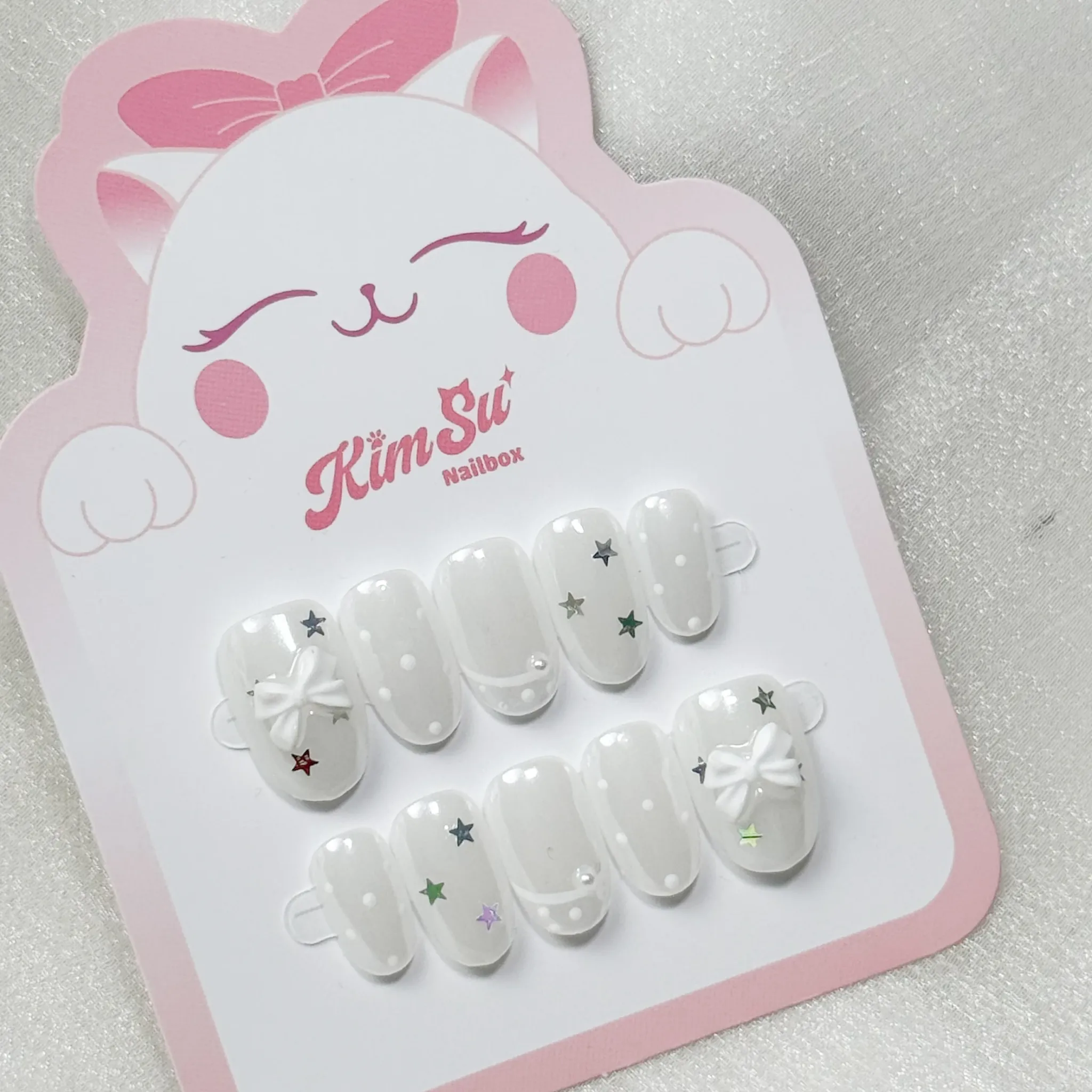 [M264] Nailbox Tráng Gương Đính Sao Và Nơ