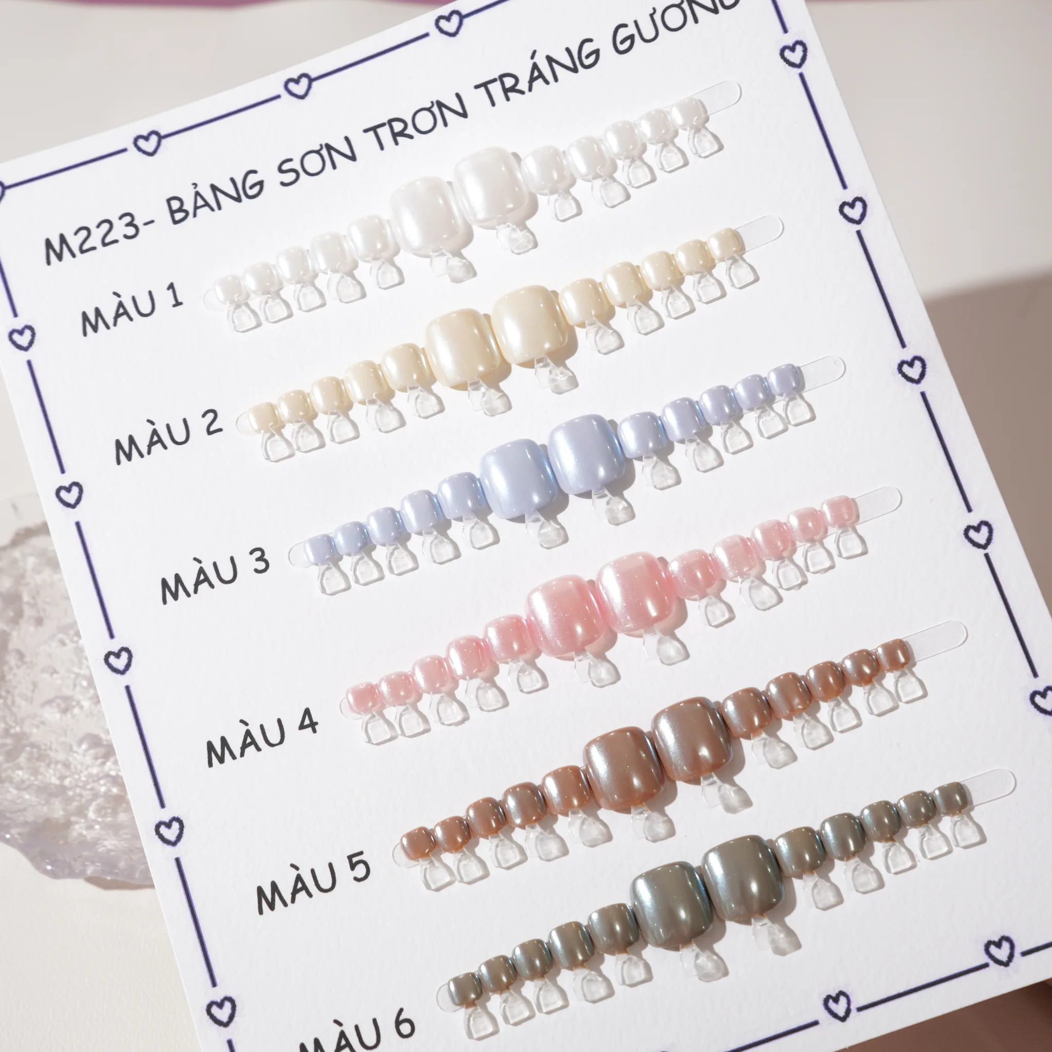 [M223] Nailbox chân Tráng Gương Ngọc Trai