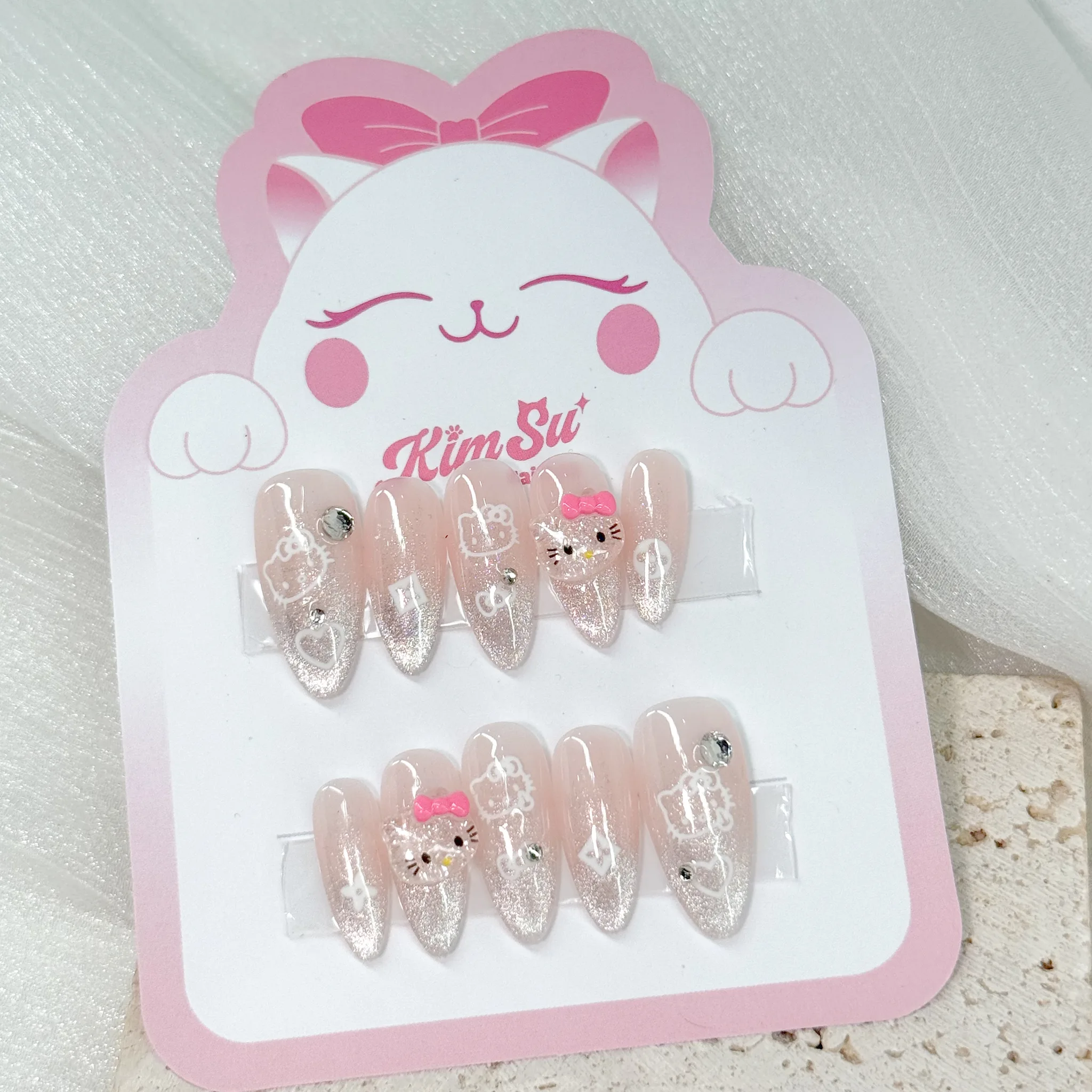 [M218] Nailbox Hello Kitty mắt mèo dễ thương