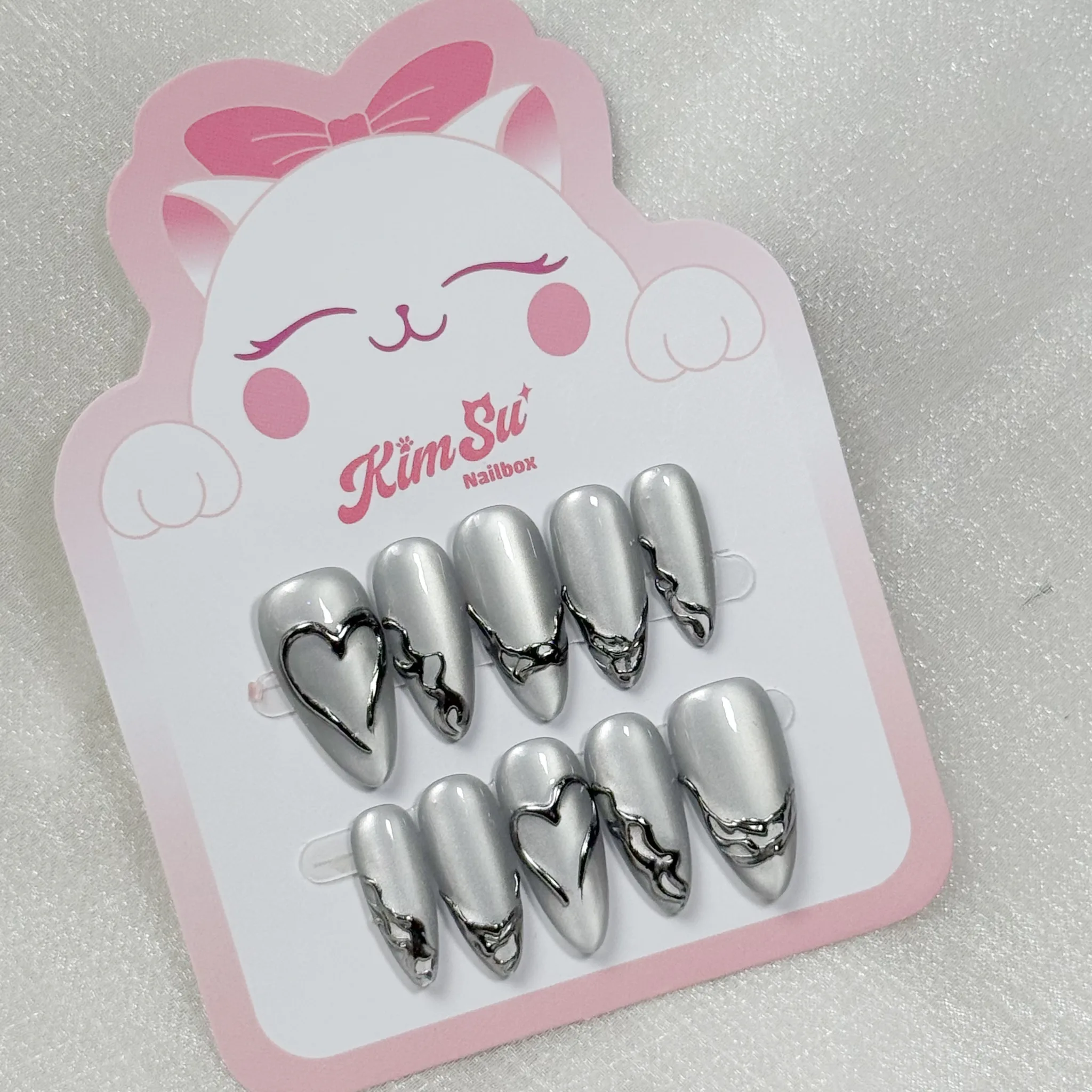 [M268] Nailbox Mắt Mèo Ánh Nước Bạc Vẽ Gel Nổi Tráng Gương