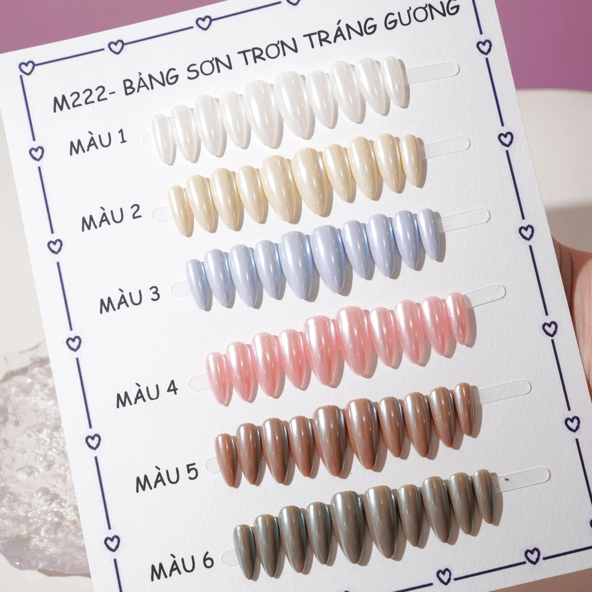 [M222] Nailbox Tráng Gương Ngọc Trai (trắng gạo tráng gương, trắng sữa tráng gương...)