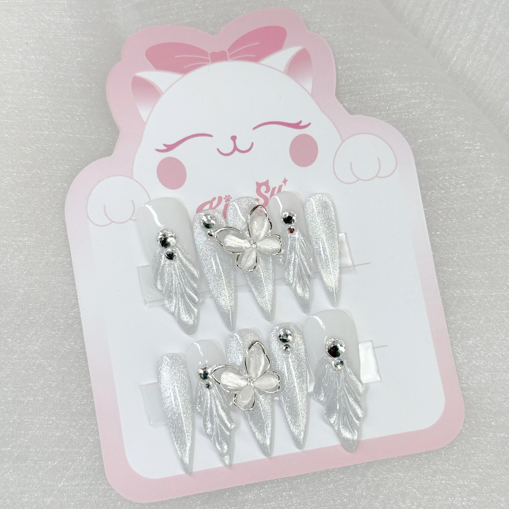 [M204] Nailbox thiết kế mắt mèo bạc hồ điệp