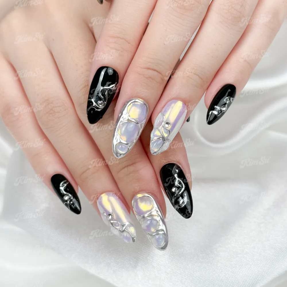 [M184] Nailbox thiết kế bóng đêm tráng gương nổi