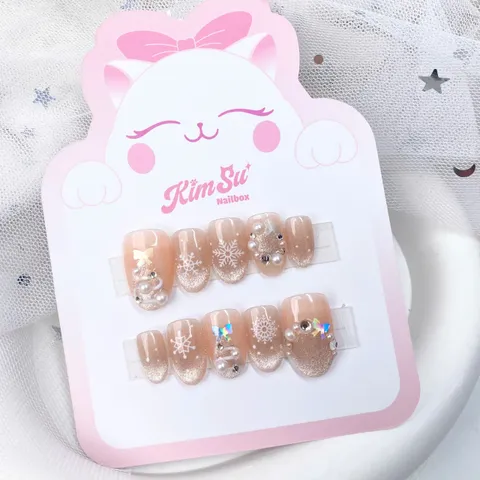 [M188] Nailbox thiết kế thạch mắt mèo giáng sinh