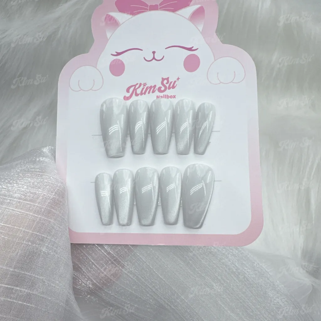 [M178] Nailbox trơn mắt mèo ánh trắng mờ