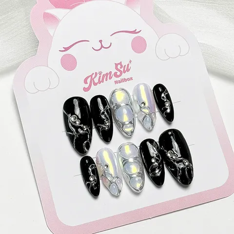 [M184] Nailbox thiết kế bóng đêm tráng gương nổi