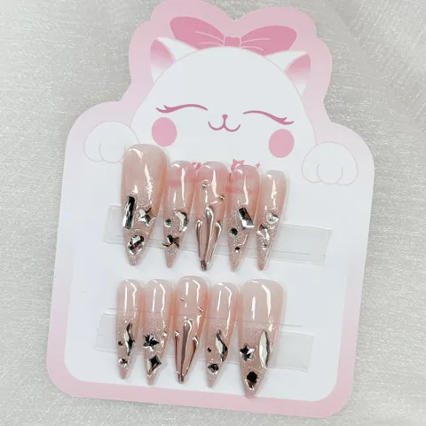 [M202] Nailbox thiết kế thạch nude đính đá