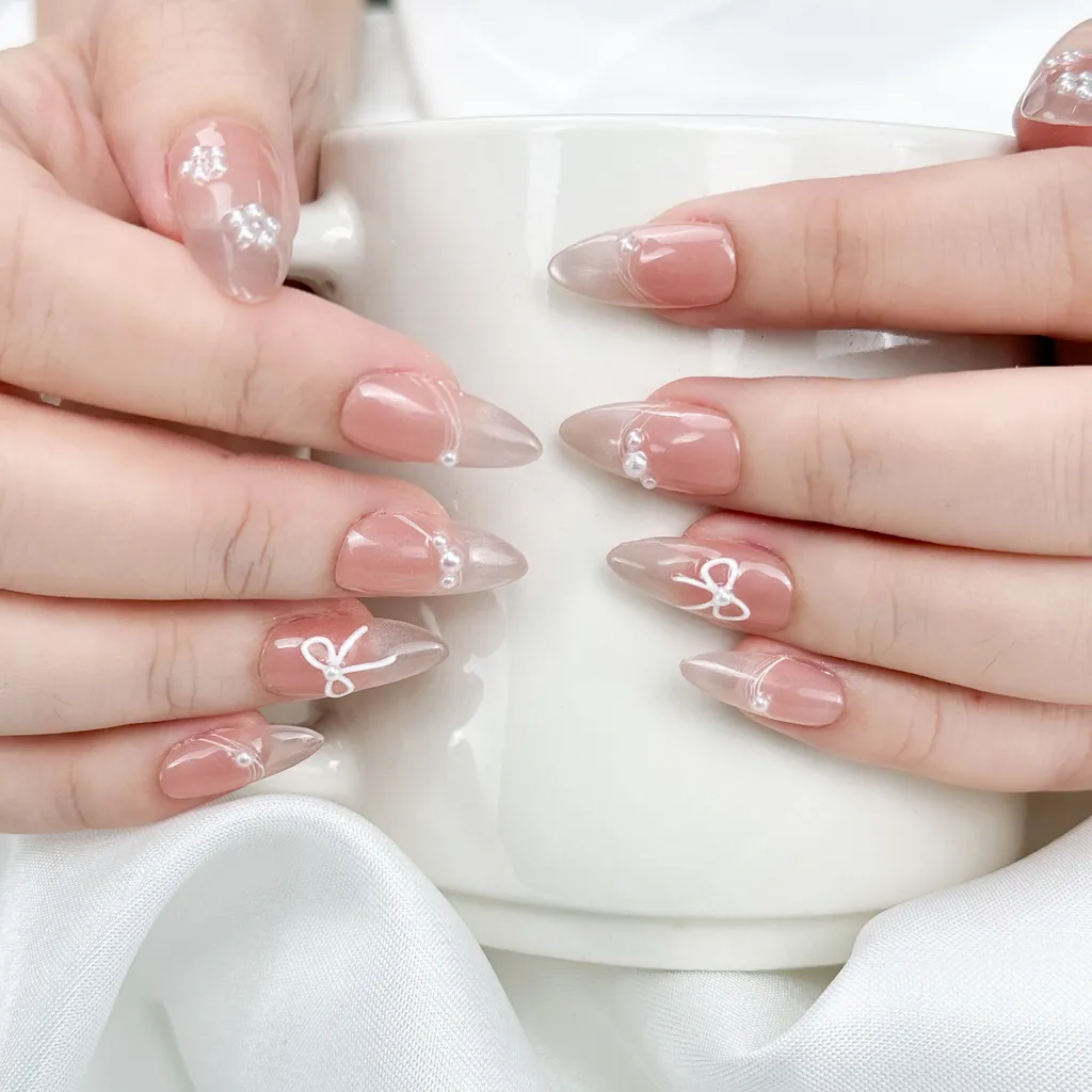 [M182] Nailbox thạch hồng hoa ngọc trai mắt mèo