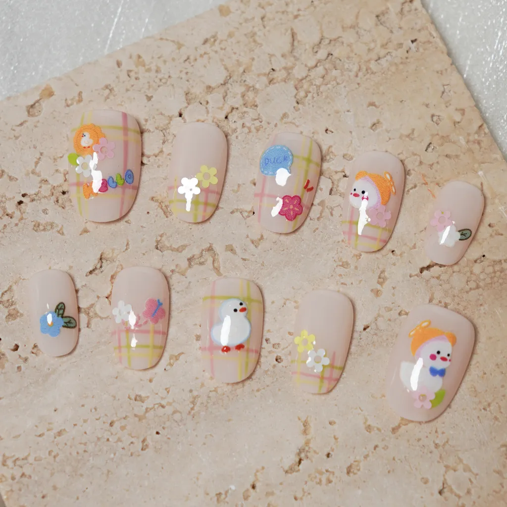 [M192] Nailbox thiết kế Vịt Hoa dễ thương
