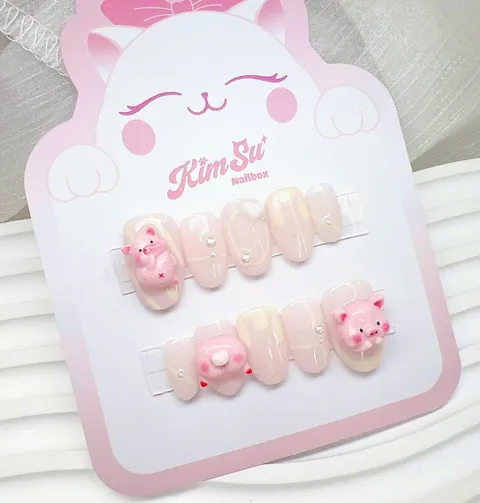 [M151] Nailbox thiết kế lợn hồng đáng yêu