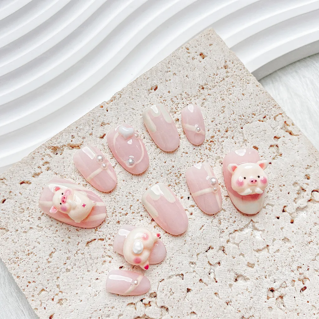 [M151] Nailbox thiết kế lợn hồng đáng yêu