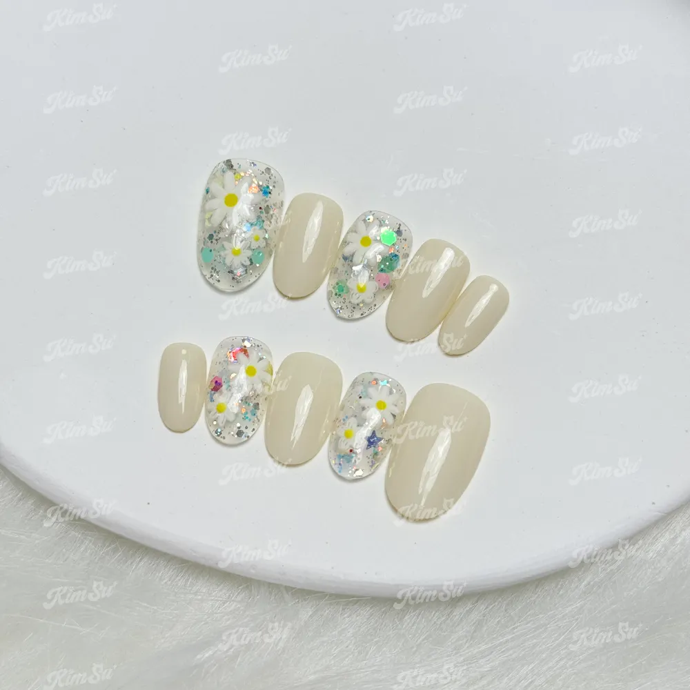 [M149] Nailbox thiết kế hoa trắng mùa hè