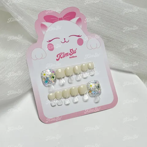 [M150] Nailbox chân hoa trắng mùa hè
