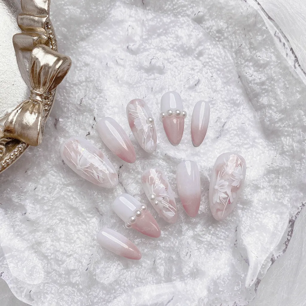 [M144] Nailbox thạch nhũ hoa tuyết charm trai