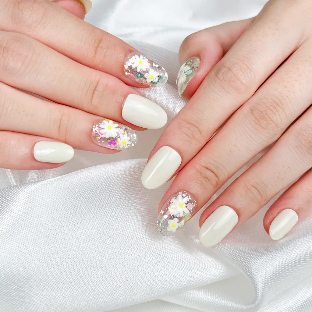 [M149] Nailbox thiết kế hoa trắng mùa hè