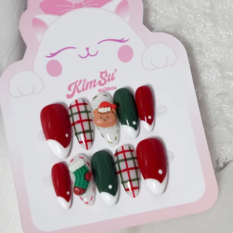 [M130] Nailbox gấu giáng sinh