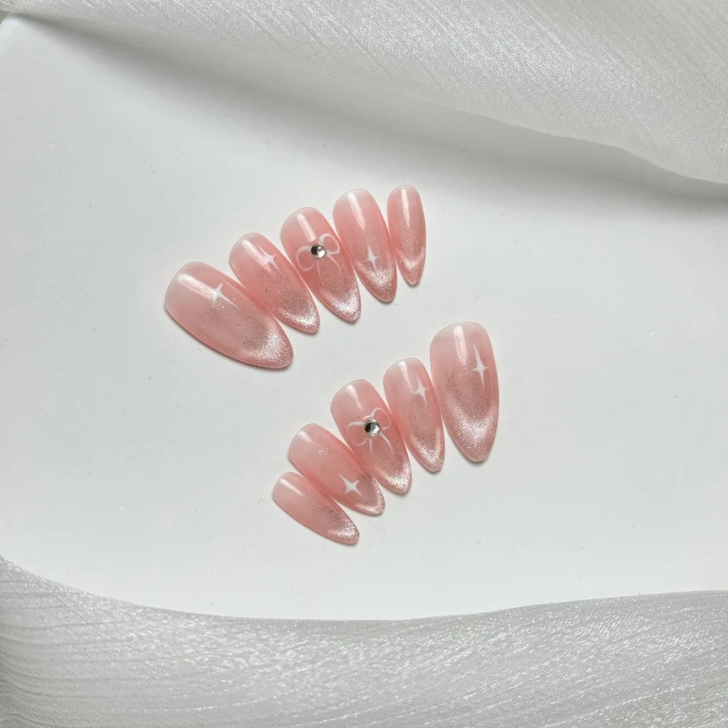 [M137] Nailbox thiết kế thạch mắt mèo nơ