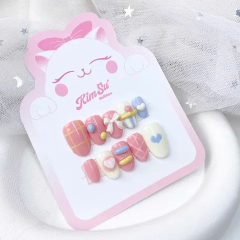 [M125] Nailbox gel nổi mix nơ hàn quốc