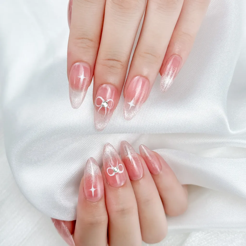 [M137] Nailbox thiết kế thạch mắt mèo nơ