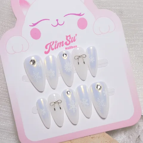 [M127] Nailbox bông tuyết tráng gương