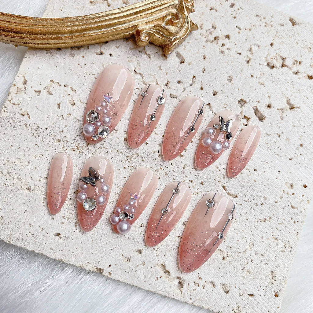 [M129] Nailbox thạch nhũ charm đá