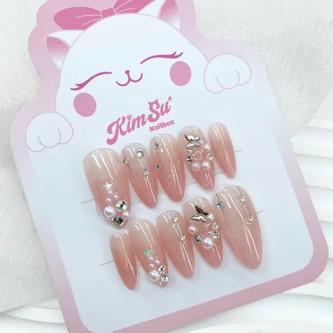 [M129] Nailbox thạch nhũ charm đá