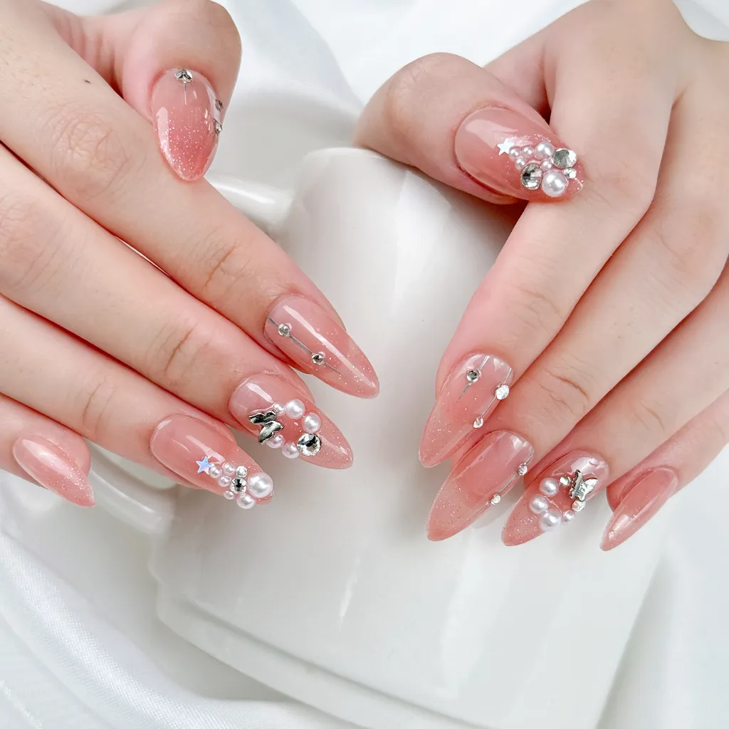 [M129] Nailbox thạch nhũ charm đá