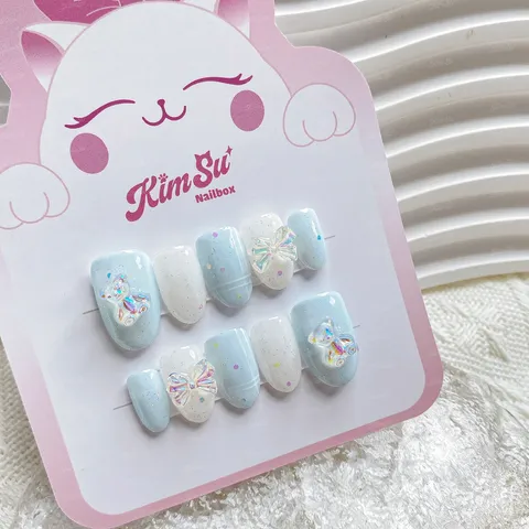 [M118] Nailbox gấu xanh nhũ vảy cá siêu sáng