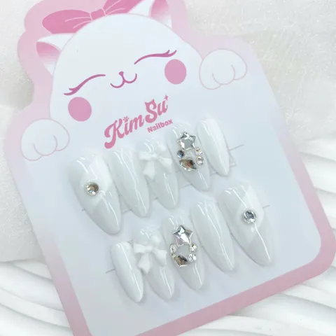 [M082] Nailbox charm nơ đính đá