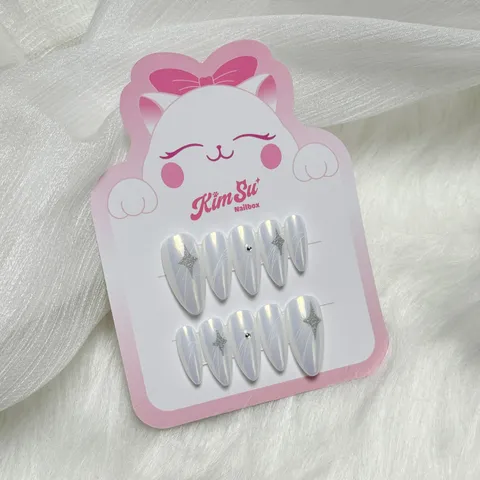 [M087] Nailbox tráng gương đính đá