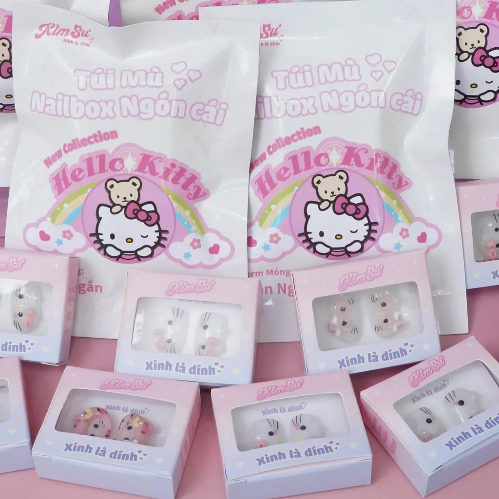 Túi mù Nailbox (02) Ngón cái- BST Hello Kitty gel nổi siêu xinh