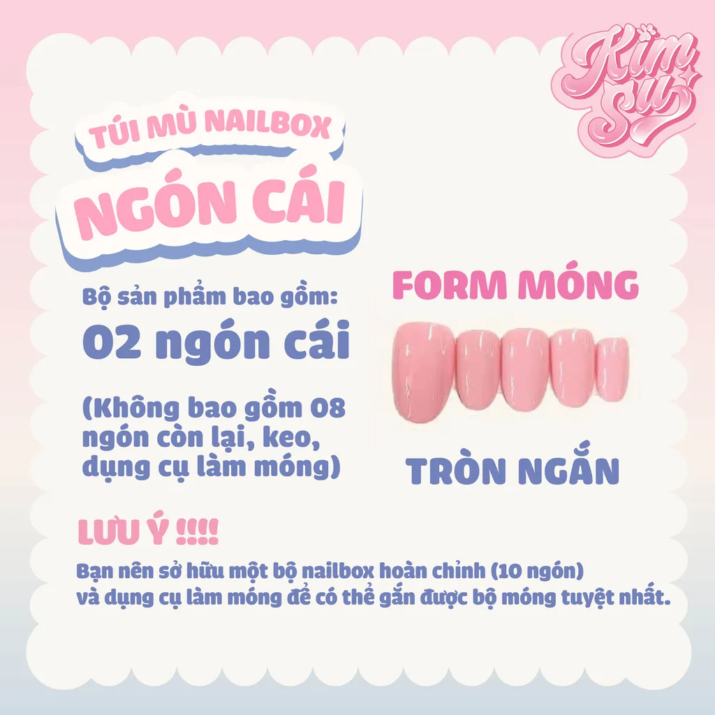 Túi mù Nailbox (02) Ngón cái- BST Hello Kitty gel nổi siêu xinh