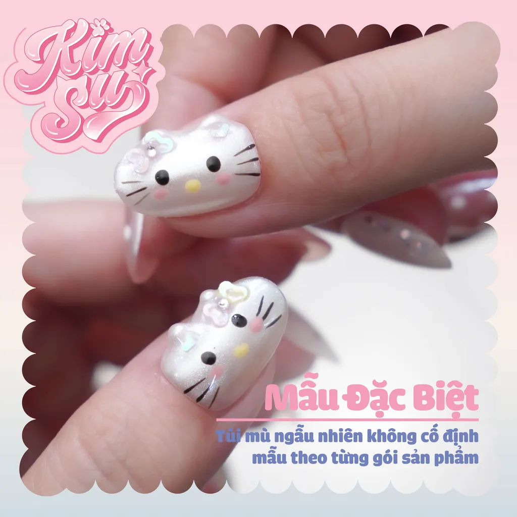 Túi mù Nailbox (02) Ngón cái- BST Hello Kitty gel nổi siêu xinh
