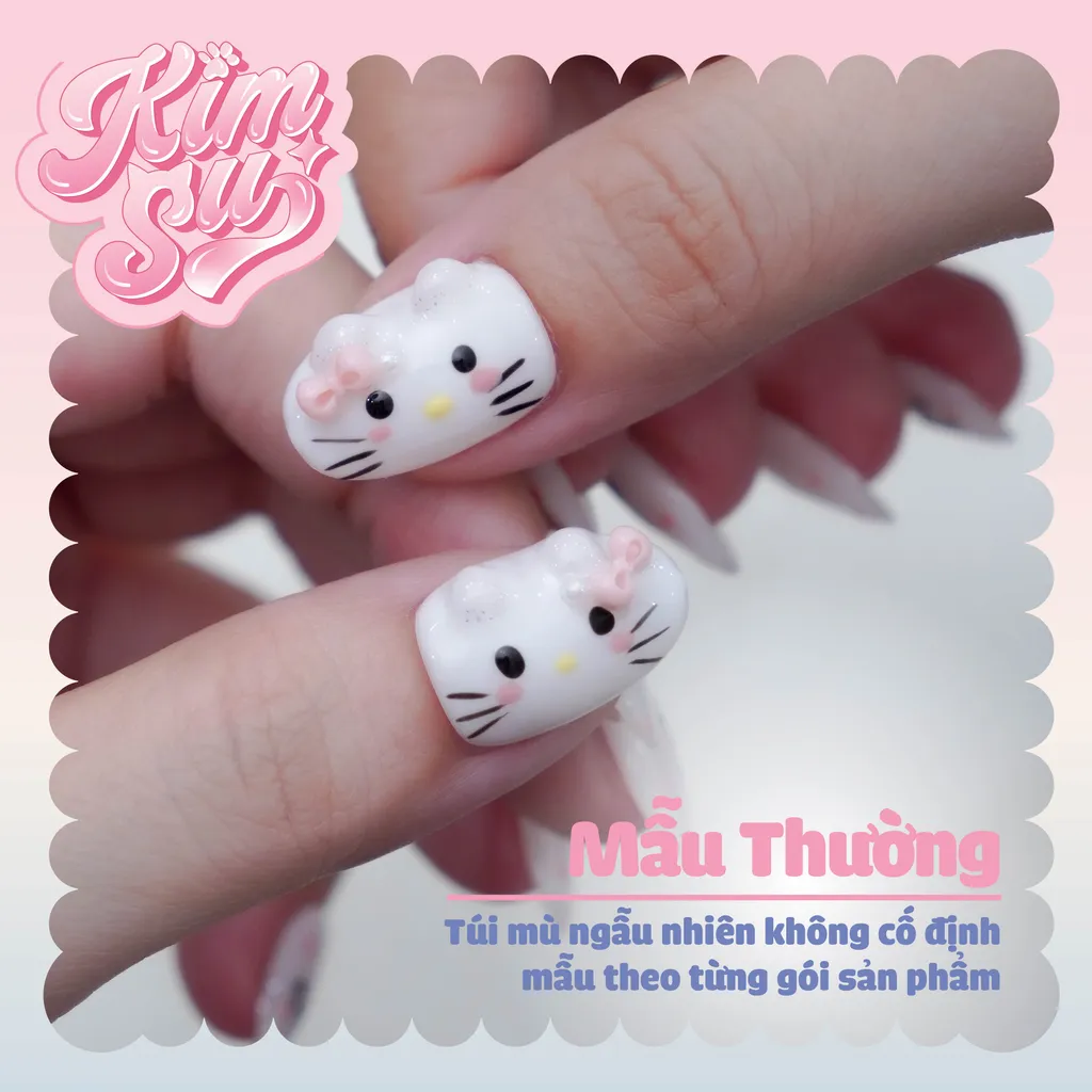 Túi mù Nailbox (02) Ngón cái- BST Hello Kitty gel nổi siêu xinh