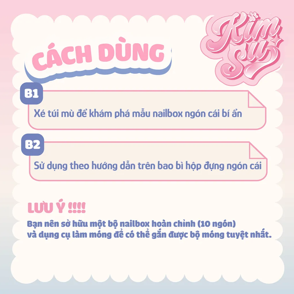 Túi mù Nailbox (02) Ngón cái- BST Hello Kitty gel nổi siêu xinh