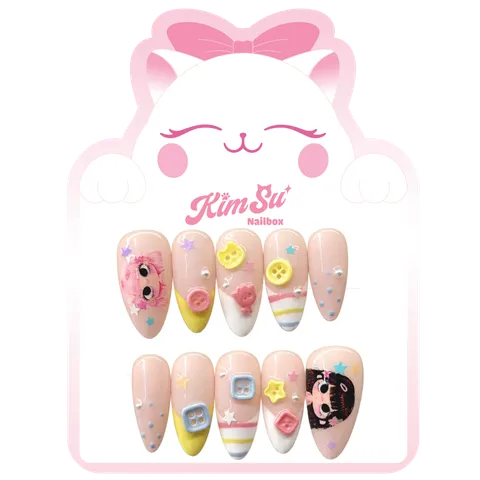 [M275] KimSu Nailbox họa tiết khuy áo YuYu xinh yêu