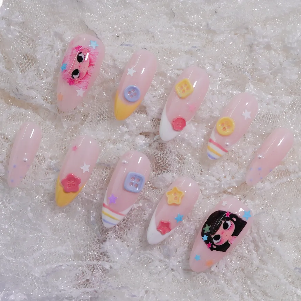 [M275] KimSu Nailbox họa tiết khuy áo YuYu xinh yêu